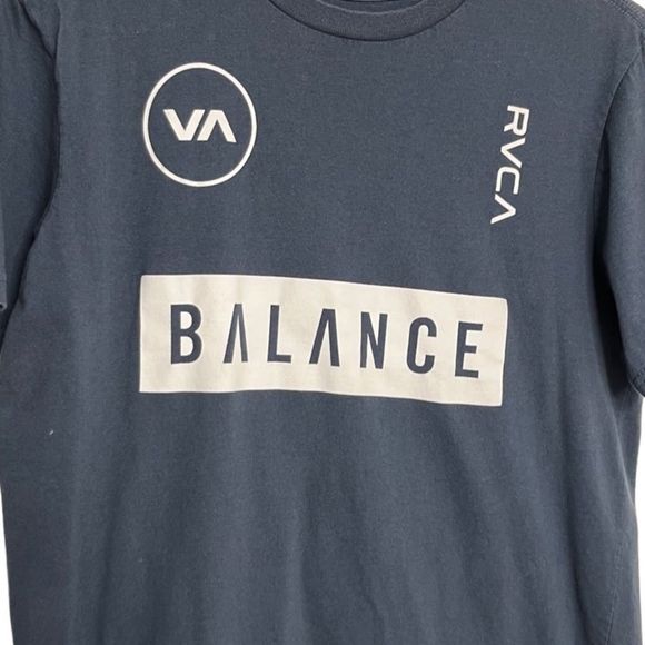 RVCA Balance Short Sleeve Graphic Tee Blue & White Small - Picture 3 of 4